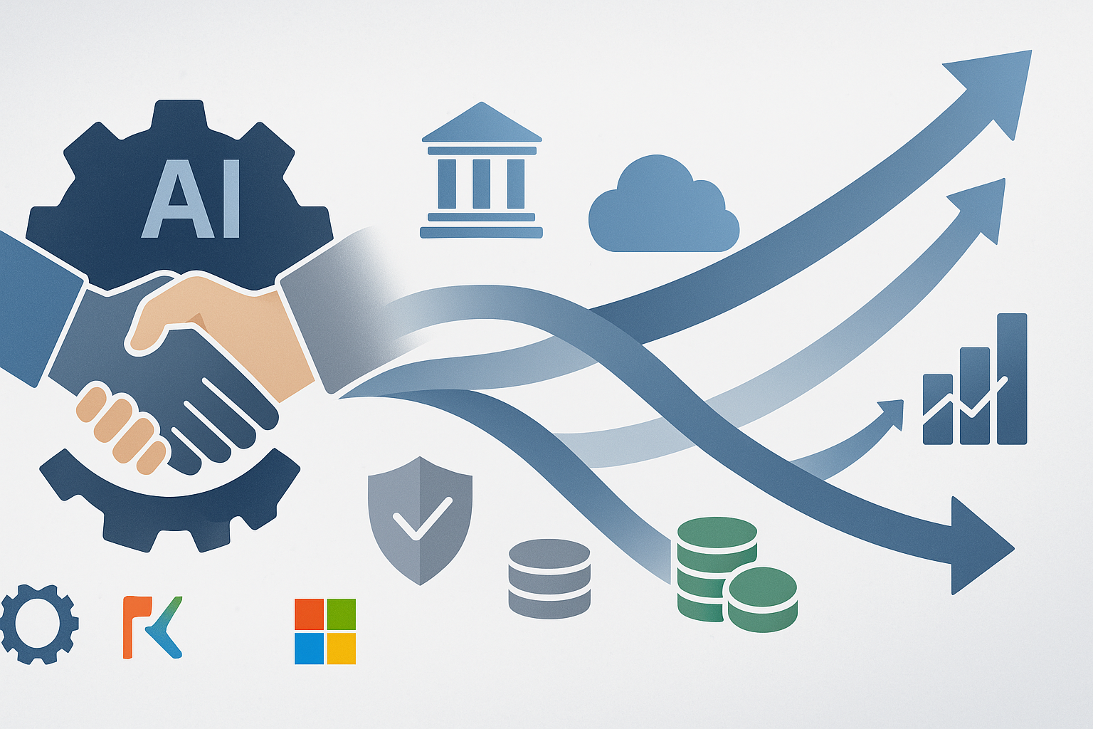 Create a horizontal landscape header image exactly 1200x627 pixels Show a handshake interlocking gears or other strong partnership symbol on the left-3