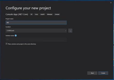 VS2019NewConsoleSKS-2