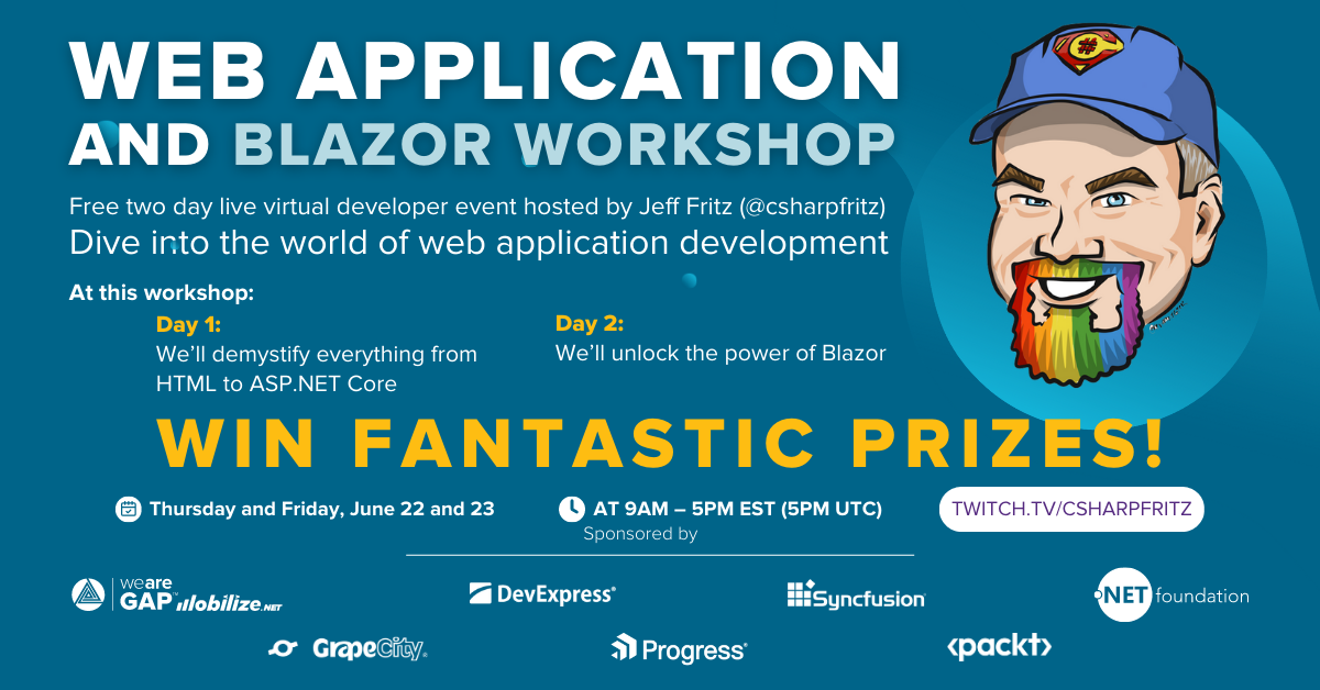 Free Web App and Blazor Workshop with Jeff Fritz (csharpfritz)