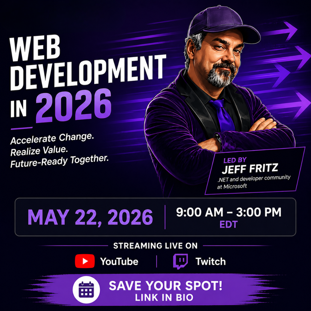 GAPVelocity AI Sponsors Free “Web Development in 2026” Livestream Workshop with Jeff Fritz