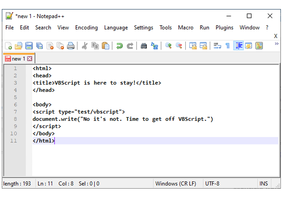 Bye Bye VBScript